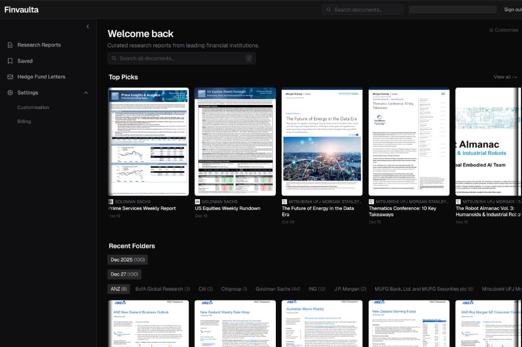 Finvaulta Dashboard Interface